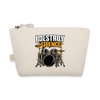 I Destroy Silence Schlagzeuger Funny Rock Band - Bio-Täschchen - Natur - Vorne