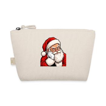 Grimmiger Santa im klassischen Rot - Bio-Täschchen - Natur - Vorne