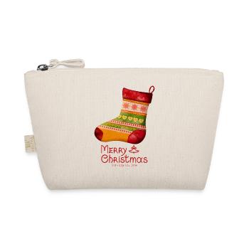 Frohe Weihnachten Strickstrümpf - Bio-Täschchen - Natur - Vorne