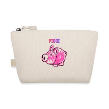 PIGGI Pink Pig im Cartoon-Stil - Bio-Täschchen - Natur - Vorne