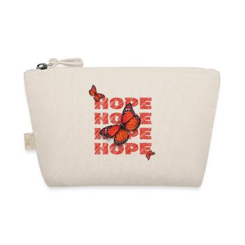 Hope Hoffnung Schmetterlinge Vintage Motiv - Bio-Täschchen - Natur - Vorne