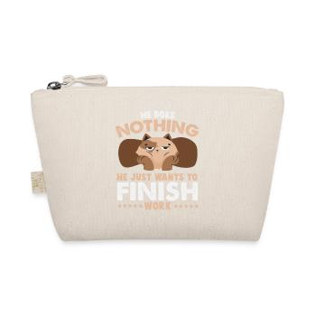 He Just Wants To Finish Work – Grummel Katze - Bio-Täschchen - Natur - Vorne
