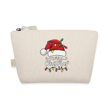 Weihnachtshut mit Lichterkette Merry Christmas - Bio-Täschchen - Natur - Vorne