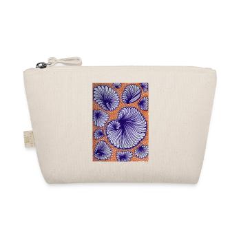 Lila Muschelornamente auf Orange - Bio-Täschchen - Natur - Vorne