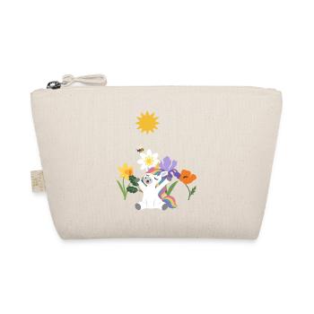 Einhorn Blumen Kinder fantasievoll Silberwurz - Bio-Täschchen - Natur - Vorne
