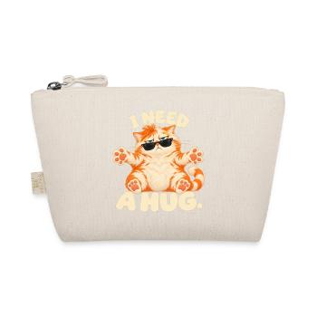 Katze mit Sonnenbrille – I Need a Hug - Bio-Täschchen - Natur - Vorne