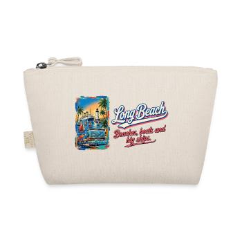 Long Beach Retro Vintage Ship Lighthouse Design - Bio-Täschchen - Natur - Vorne