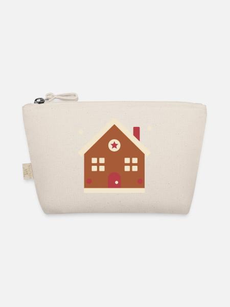 Lebkuchenhaus mit Zuckerguss – Weihnachten - Bio-Täschchen - Natur
