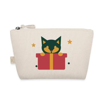 Neugierige Katze im Weihnachtsgeschenk - Bio-Täschchen - Natur - Vorne