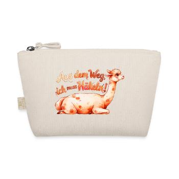 Aus dem Weg ich muss Häkeln Alpaka Geschenk - Bio-Täschchen - Natur - Vorne