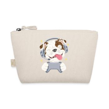 Gaming Englische Bulldogge mit Headset Controller - Bio-Täschchen - Natur - Vorne