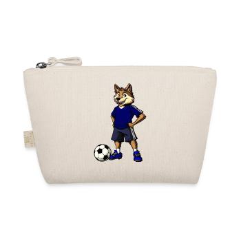 Fussball Wolf Blau - Bio-Täschchen - Natur - Vorne