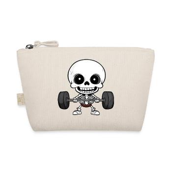 Gym Totenkopf Langhantel - Bio-Täschchen - Natur - Vorne