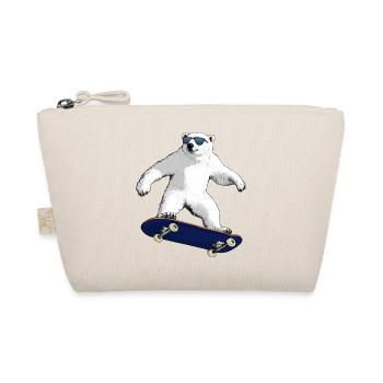 Skateboarder Eisbär - Bio-Täschchen - Natur - Vorne