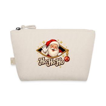Ho Ho Ho Weihnachtsmann im Reißverschluss - Bio-Täschchen - Natur - Vorne