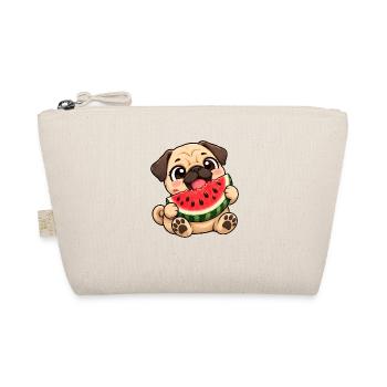 Mops Chibi Kawaii Cartoon Freude - Bio-Täschchen - Natur - Vorne