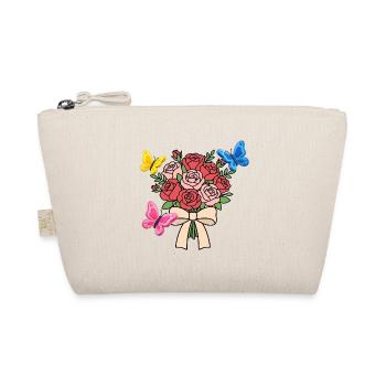 Rosen mit Schmetterlingen und Schleife - Bio-Täschchen - Natur - Vorne
