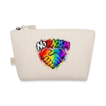 NoRassismus Regenbogen Herz-Hand - Bio-Täschchen - Natur - Vorne