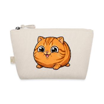 Super süße runde orangefarbene Katze - Bio-Täschchen - Natur - Vorne