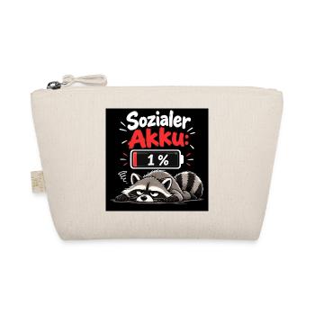 Sozialer Akku 1% Raccoon - Bio-Täschchen - Natur - Vorne