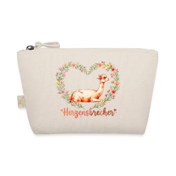 Alpaka Herzensbrecher Baby & Valentin Geschenk - Bio-Täschchen - Natur - Vorne