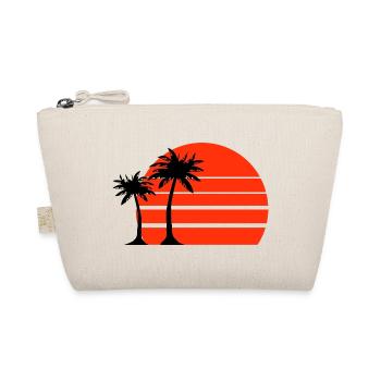 Tropischer Retro-Sonnenuntergang Palmen - Bio-Täschchen - Natur - Vorne