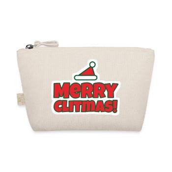 Merry Clitmas! Sticker mit Weihnachtsmütze - Bio-Täschchen - Natur - Vorne