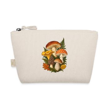 Waldpilze Shirt mit botanischer Pilzillustration  - Bio-Täschchen - Natur - Vorne