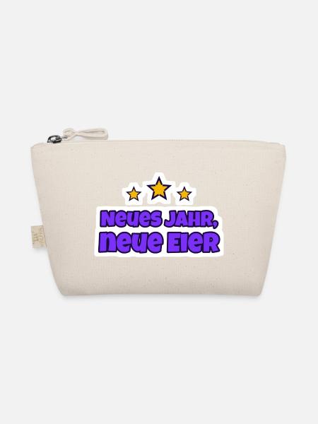 Neues Jahr, neue Eier Silvester Sticker - Bio-Täschchen - Natur