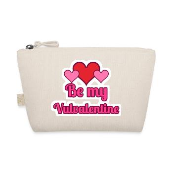 Be my Vulvalentine Valentinstag Sticker - Bio-Täschchen - Natur - Vorne