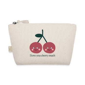 I Love You Cherry Much – Süße Kirschen Liebe - Bio-Täschchen - Natur - Vorne
