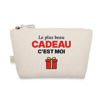 Das beste Geschenk bin ich – Weihnachtsbaby-Bodysuit - Bio-Täschchen - Natur - Vorne
