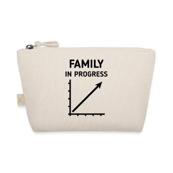 Family In Progress (Schwanger / Eltern / Black) - Bio-Täschchen - Natur - Vorne