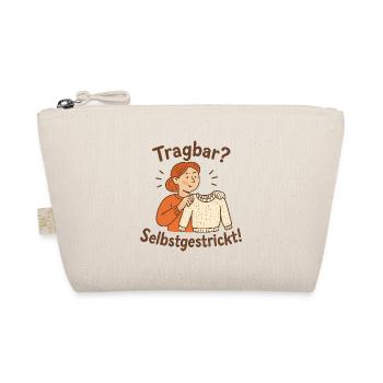 Erstes Strickstück fertig: Geschenk für Anfänger - Bio-Täschchen - Natur - Vorne