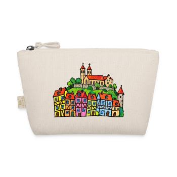 Quedlinburg Skyline im bunten Wachsmalstil - Bio-Täschchen - Natur - Vorne