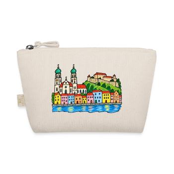 Passau Skyline im bunten Wachsmalstil - Bio-Täschchen - Natur - Vorne