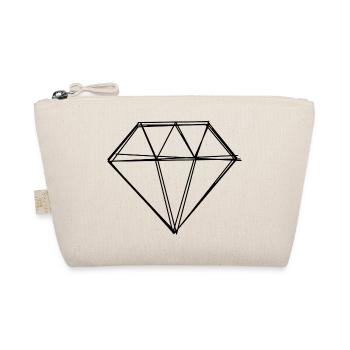 Diamant handgezeichnet - Bio-Täschchen - Natur - Vorne