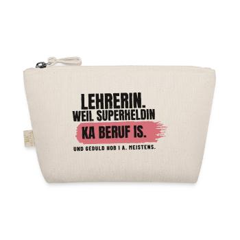 Lehrerin – weil Superheldin ka Beruf is - Bio-Täschchen - Natur - Vorne