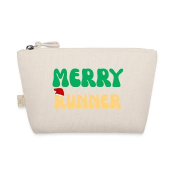 Merry Runner Weihnachtsgeschenk Laufmarathon - Bio-Täschchen - Natur - Vorne