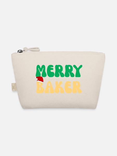 Frohe Baker Weihnachtsschürze Schürzenpullover Feiertagsgeschenk - Bio-Täschchen - Natur
