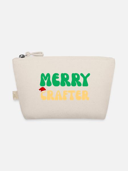 Fröhliches Bastelhandwerker-Weihnachtsgeschenk Retro-DIY-Stricken Ho - Bio-Täschchen - Natur