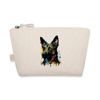 Belgischer Malinois Schäferhund Bunt Pop Art Hund - Bio-Täschchen - Natur - Vorne
