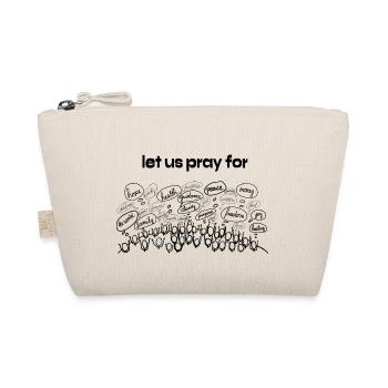 Let us pray for - people praying line art - Bio-Täschchen - Natur - Vorne