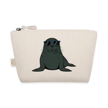 Robbe Seehund Robben Seehunde Geschenk Weihnachten - Bio-Täschchen - Natur - Vorne