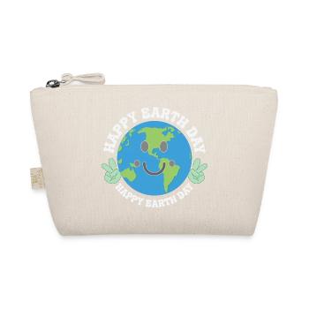 Happy Earth Day Smiling Planet Celebration - Bio-Täschchen - Natur - Vorne