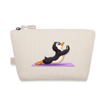 Süßer Pinguin im Cartoon Yoga Meditation - Bio-Täschchen - Natur - Vorne