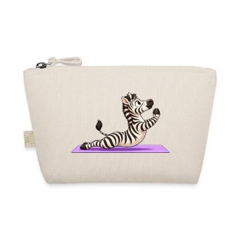 Süßes Zebra Cartoon Yoga Meditation Lustig - Bio-Täschchen - Natur - Vorne