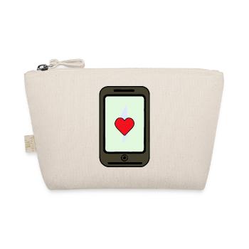 Smartphone mit Herz Liebe - Bio-Täschchen - Natur - Vorne