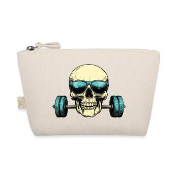 Totenkopf Sonnenbrille Hantel - Bio-Täschchen - Natur - Vorne