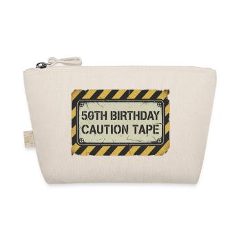 50th Birthday Caution Tape - Bio-Täschchen - Natur - Vorne